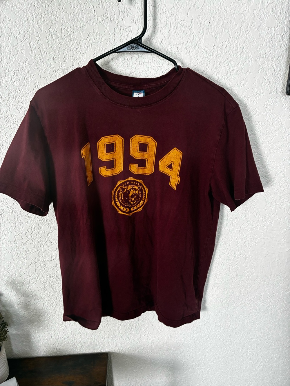 Old Navy Maroon Tee with Gold '1994' Graphic